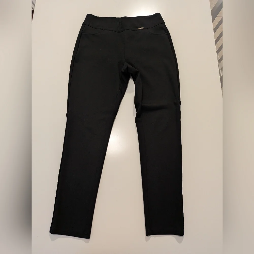 Tapata Women Black Pull On Skinny Dress Pants High‎ Waisted Stretch Trousers 10